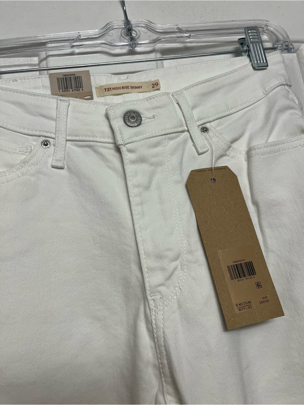 Levi's White High-Rise Skinny Jeans - Picture 3 of 3
